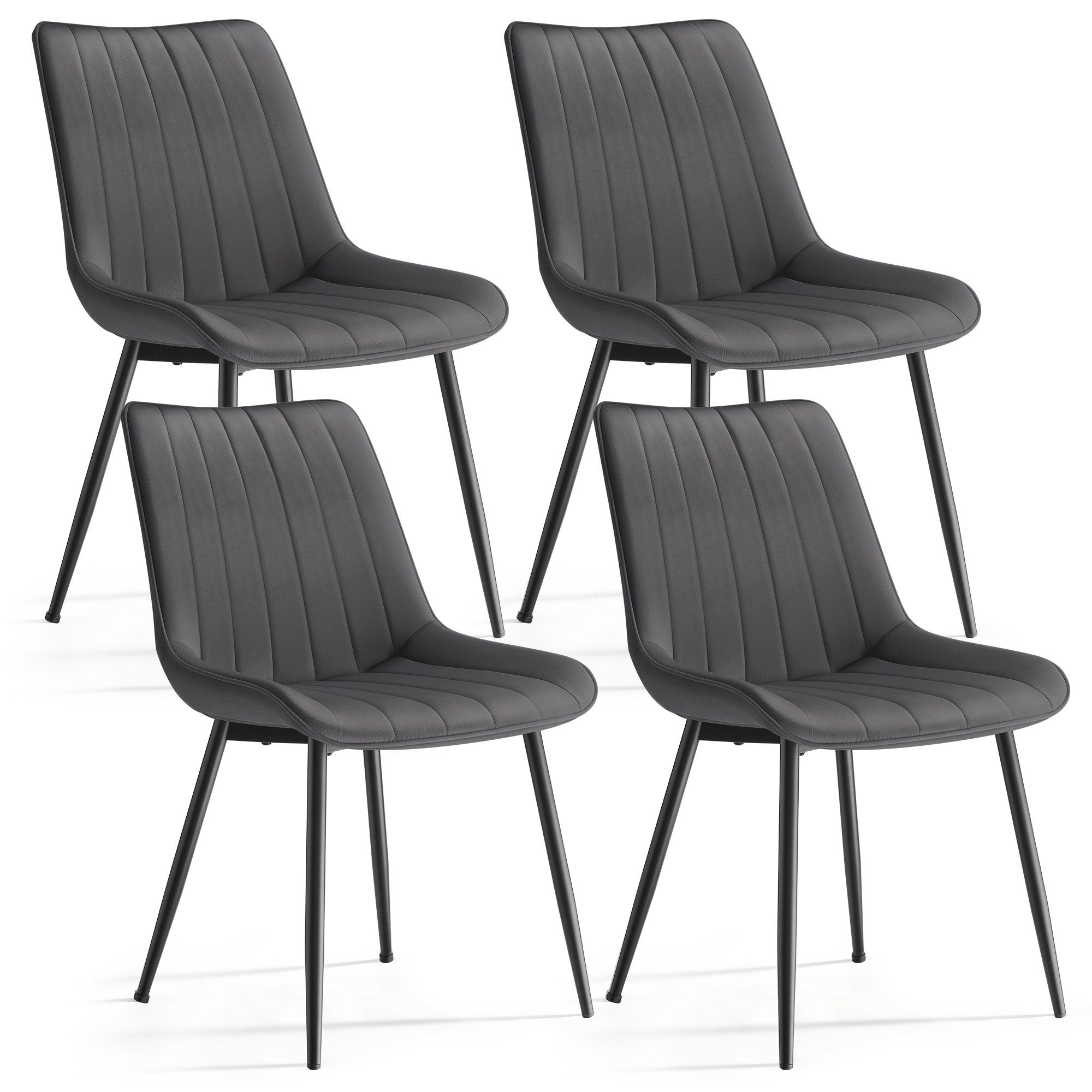 SONGMICS Esszimmerstuhl Küchenstuhl aus Samt, Polsterstuhl mit Armlehnen, Loungesessel (4 St), bis 120 kg belastbar, für Esszimmer, Küche, Stahlbeine, Polsterst – Bild 2 von 5