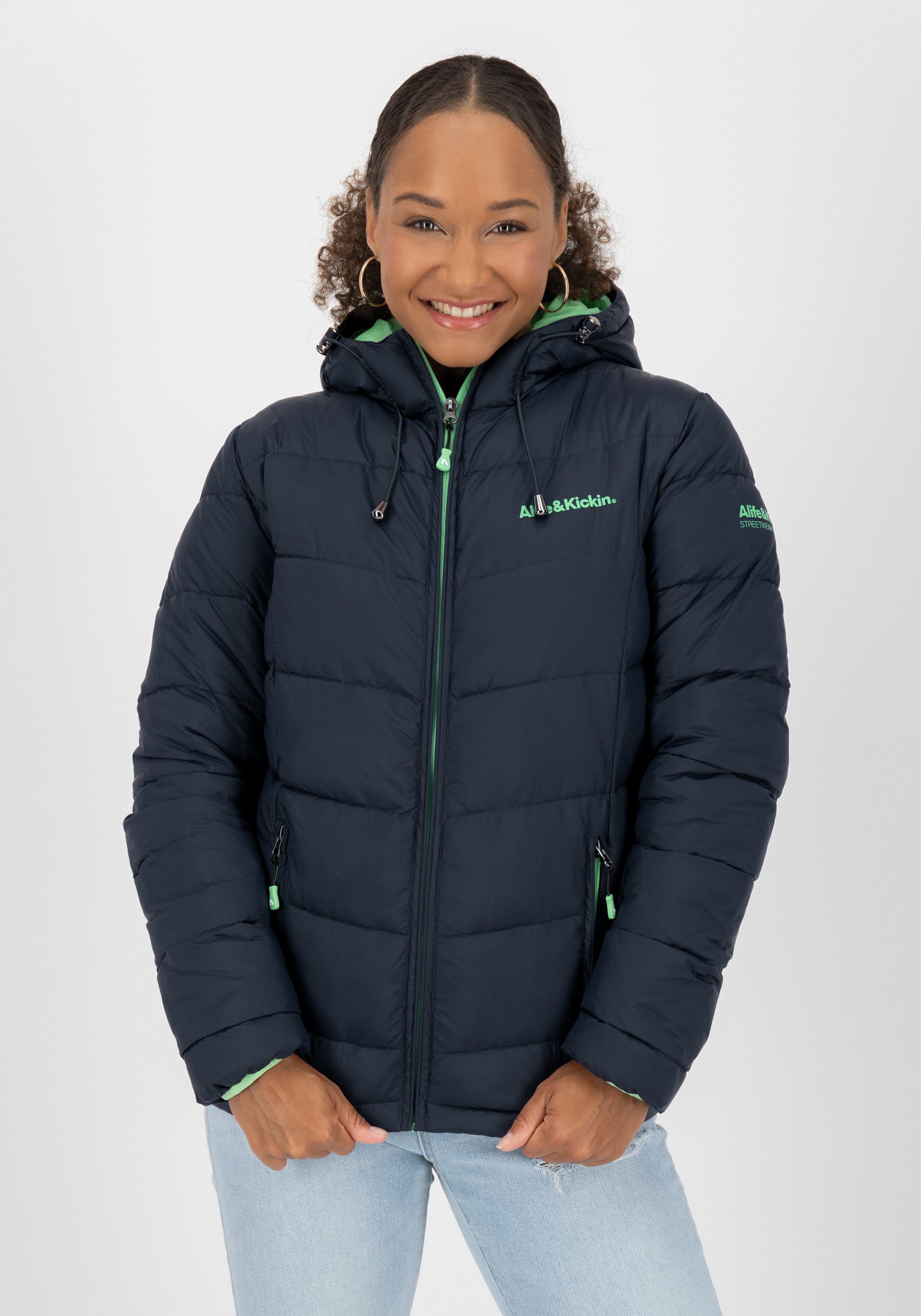 Alife & Kickin Steppjacke AndriaAK leichte, taillierte Übergangsjacke mit breiter Steppung und Kapuze