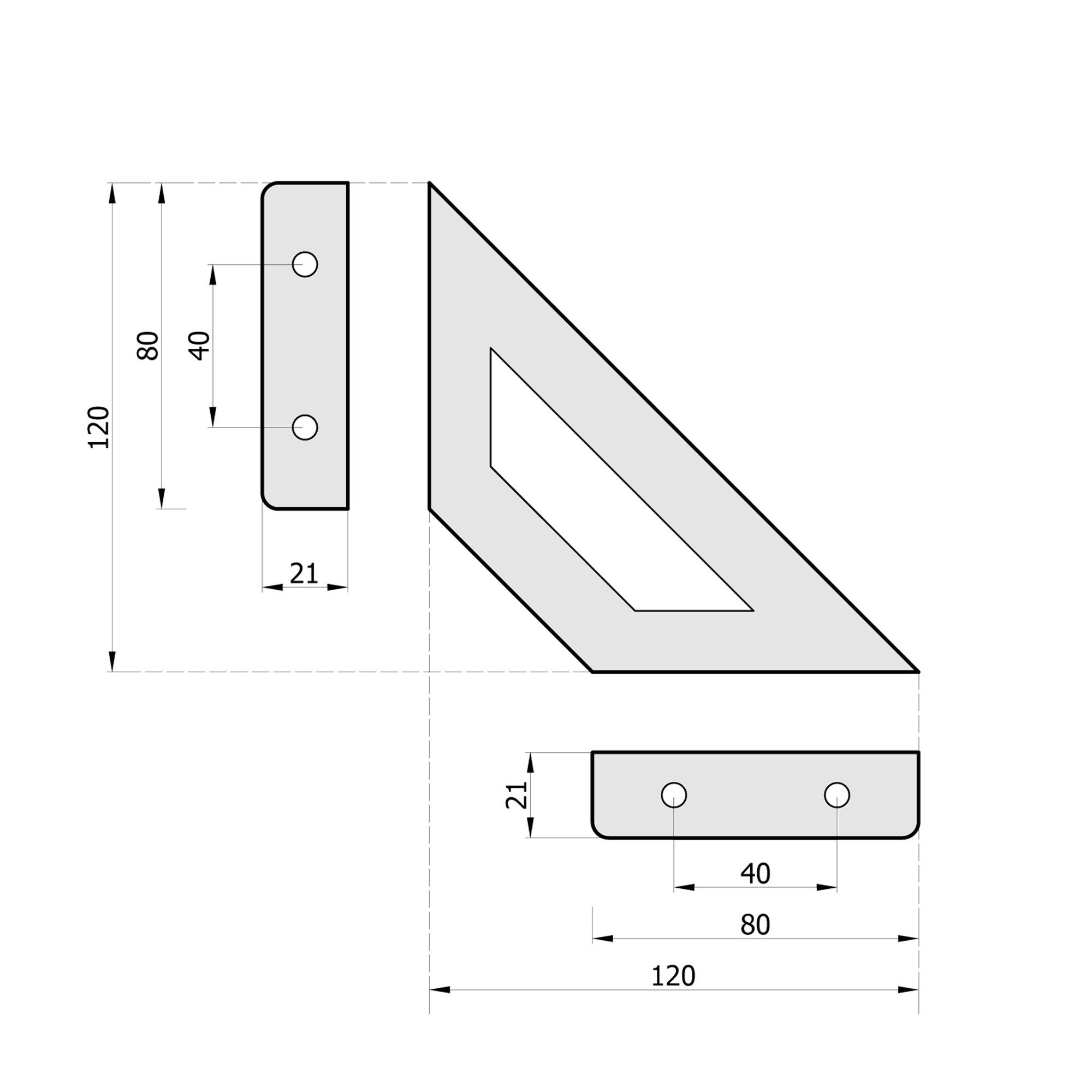 Truss Anthrazit, in sossai® Design 2-tlg. Wandregalhalter Set 2er Regalträger