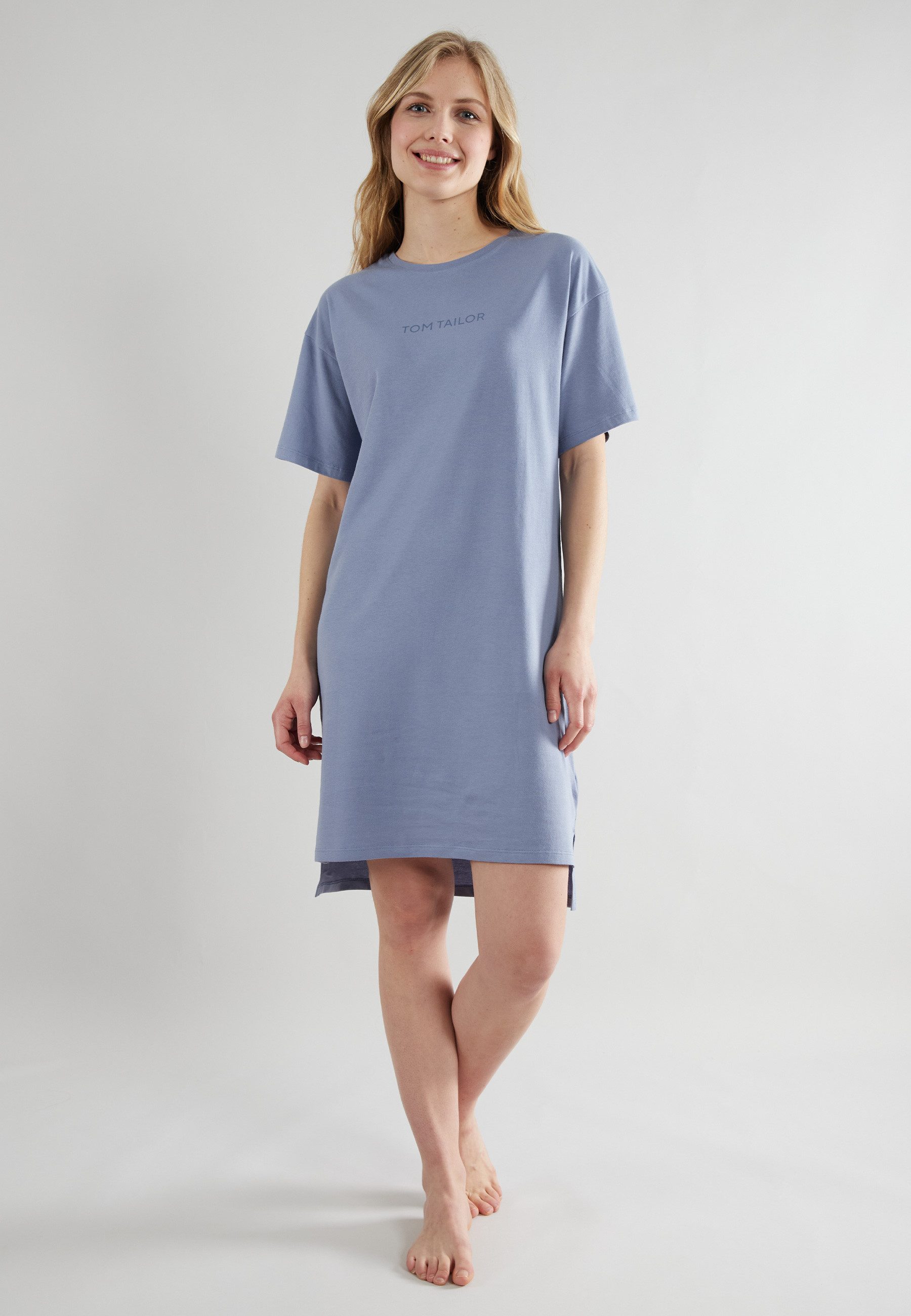 TOM TAILOR Nachthemd Charlotte mit Logo, Kurzarm, Rundhalsausschnitt, hautf günstig online kaufen