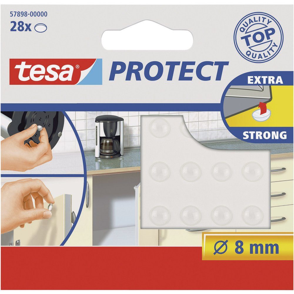 tesa Vibrationsdämpfer tesa 57898-00000-00 Gerätefuß selbstklebend, rund Transparent 8 mm, (57898-00000-00)