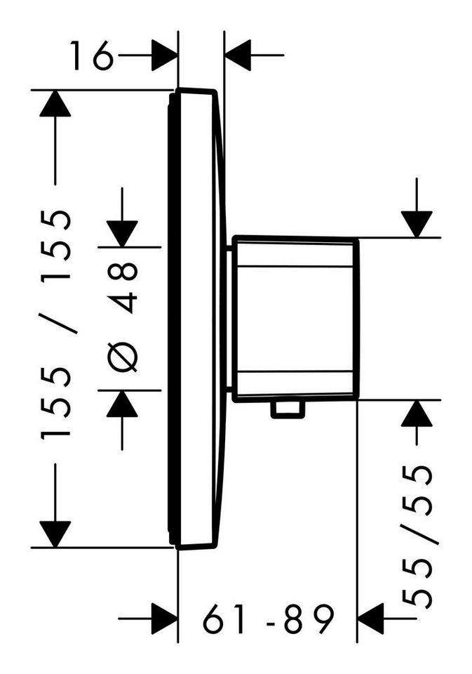 Thumbnail - hansgrohe Unterputzarmatur Ecostat E Thermostat HighFlow Unterputz - Chrom