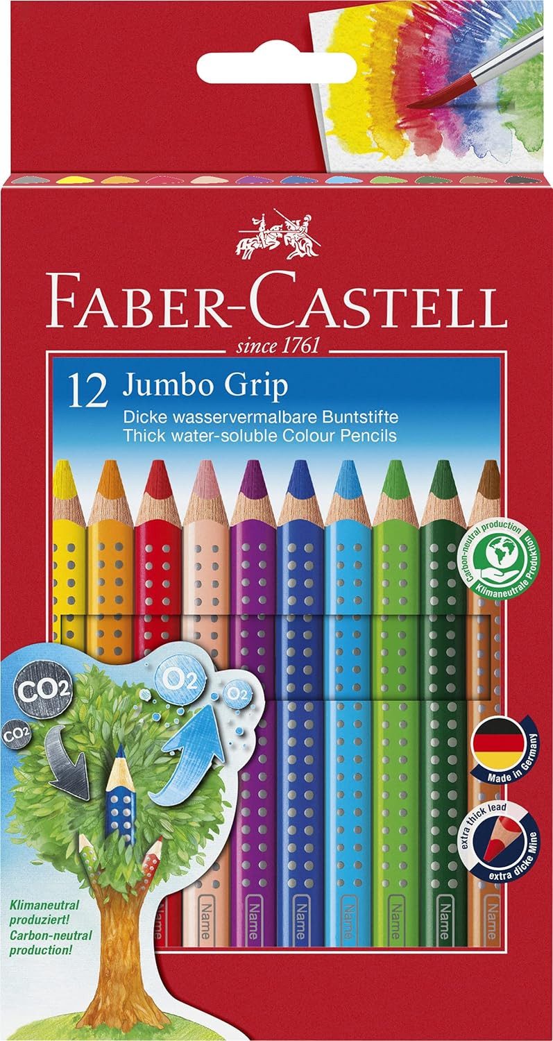 Faber-Castell Buntstift Jumbo Grip, 12 Buntstifte Jumbo Grip im Kartonetui