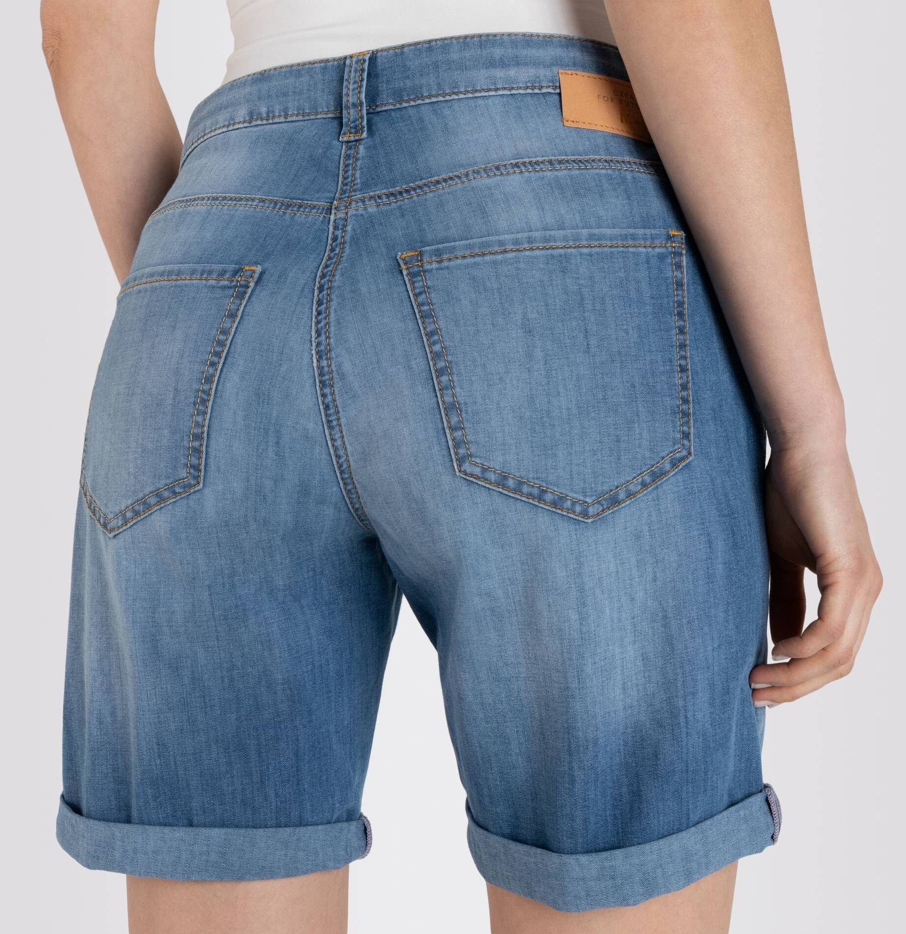 Shorts stoned (1-tlg) Damen (81) MAC Jeansshorts SHORTY blue