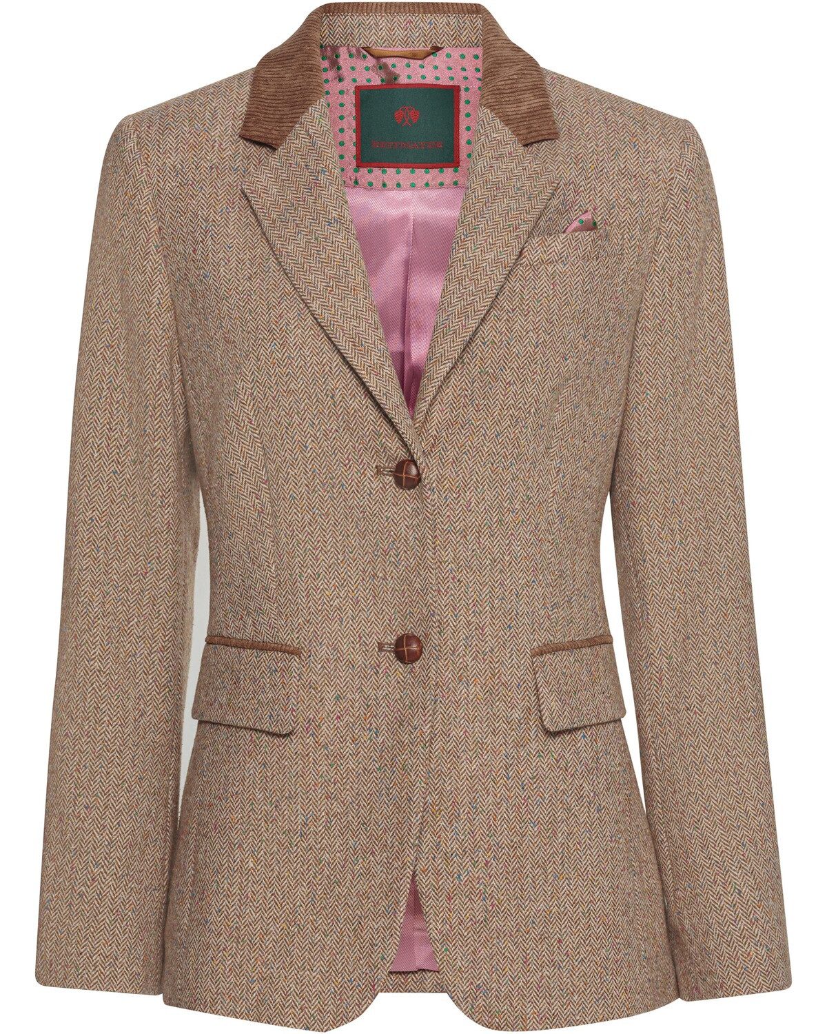 Jackenblazer Fischgrat-Blazer mit Cordkragen