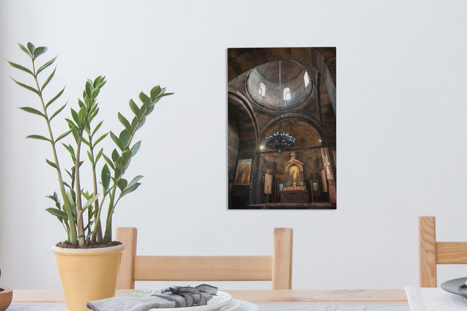 OneMillionCanvasses® Leinwandbild Kloster Gemälde, cm inkl. (1 in Zackenaufhänger, St), bespannt fertig Leinwandbild Armenien, 20x30