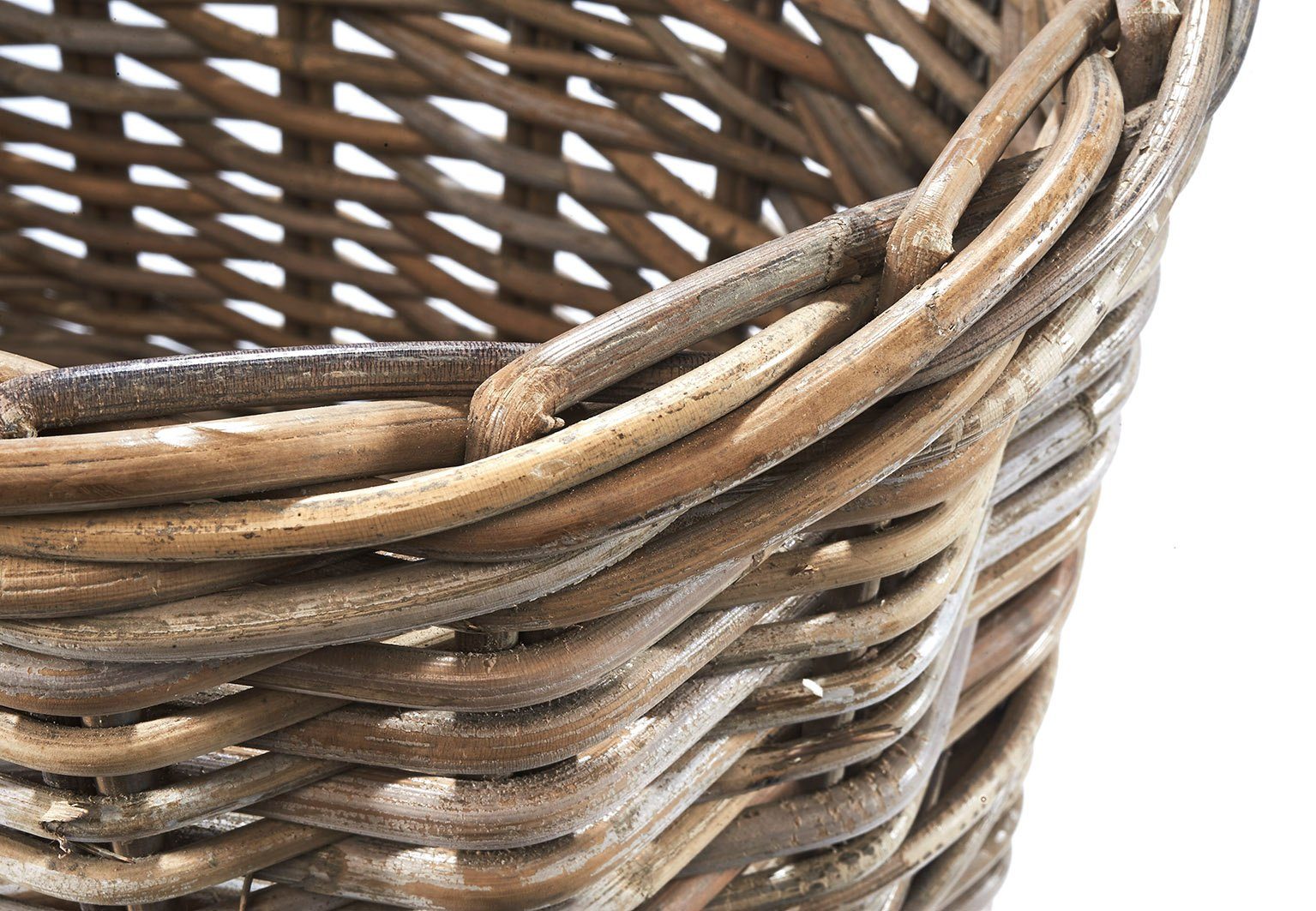 Kobolo Einkaufskorb Korb mit Henkel aus Rattan in kubu grey oval, 20 l – Bild 4 von 5