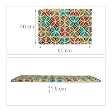 Fußmatte Kokos Fußmatte mit orientalischem Muster, relaxdays, Höhe: 15 mm