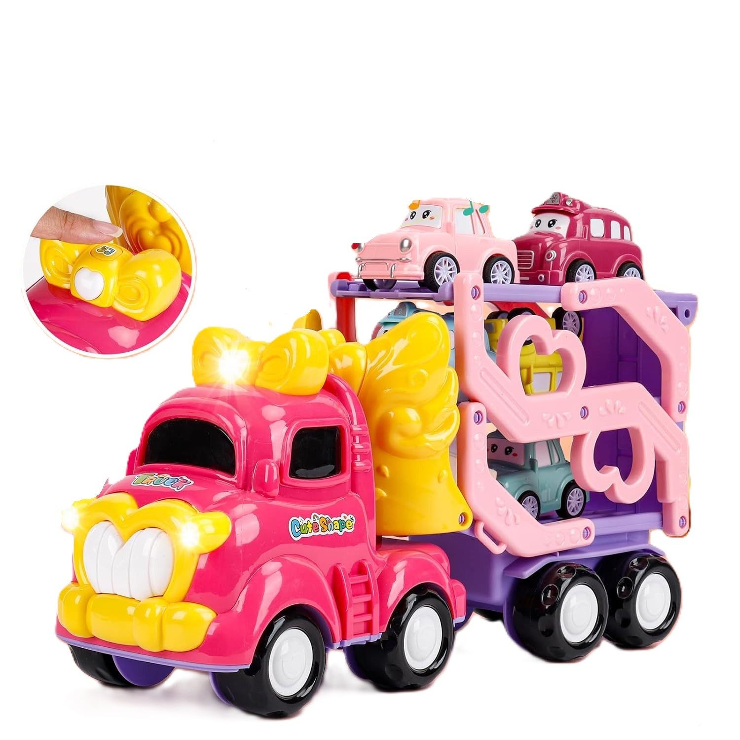 LA CUTE Spielzeug-LKW 7-in-1 Transport-LKW Spielzeug mit Mini-Autos, Licht, günstig online kaufen