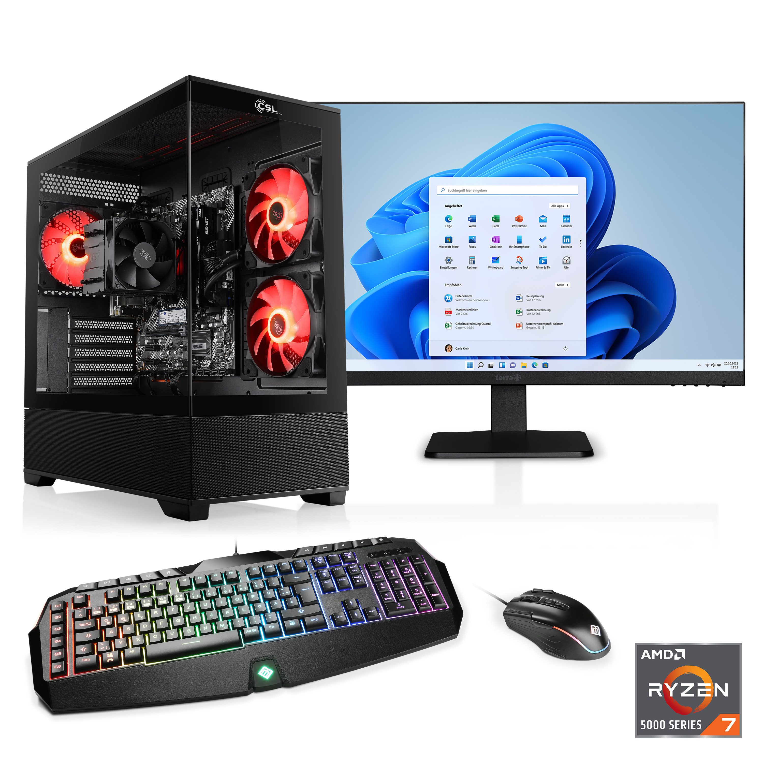 CSL Sprint V28993 Gaming-PC-Komplettsystem (27", AMD Ryzen 7 Ryzen 7, 32 GB RAM, 500 GB SSD)