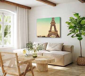 Sinus Art Leinwandbild 120x80cm Wandbild auf Leinwand Paris Eiffelturm Frankreich Fotokunst, (1 St)