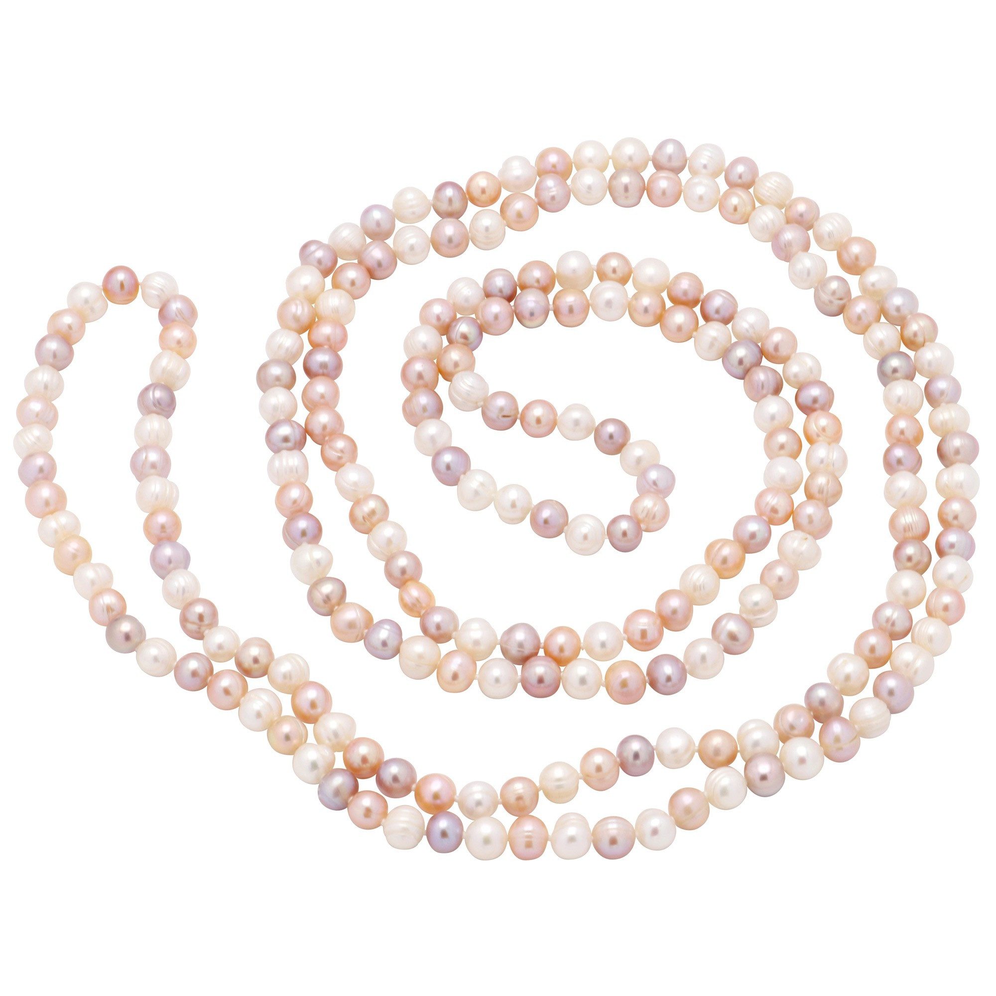 Schmuck Krone Perlenkette Lange Kette aus Perlen, multicolor