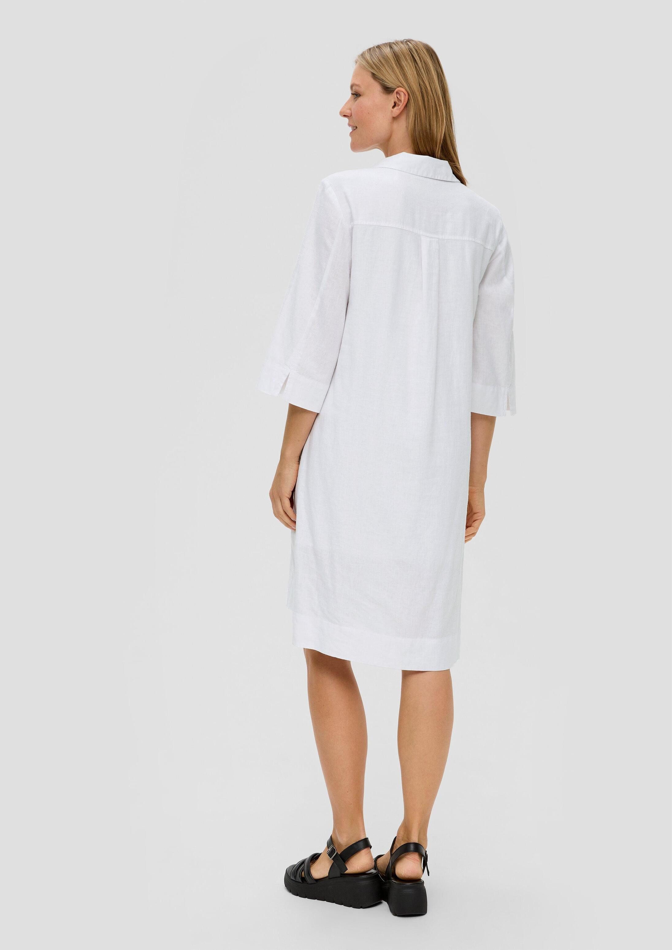 s.Oliver Midikleid Kleid Relaxed Fit-Kleid aus Leinenmix