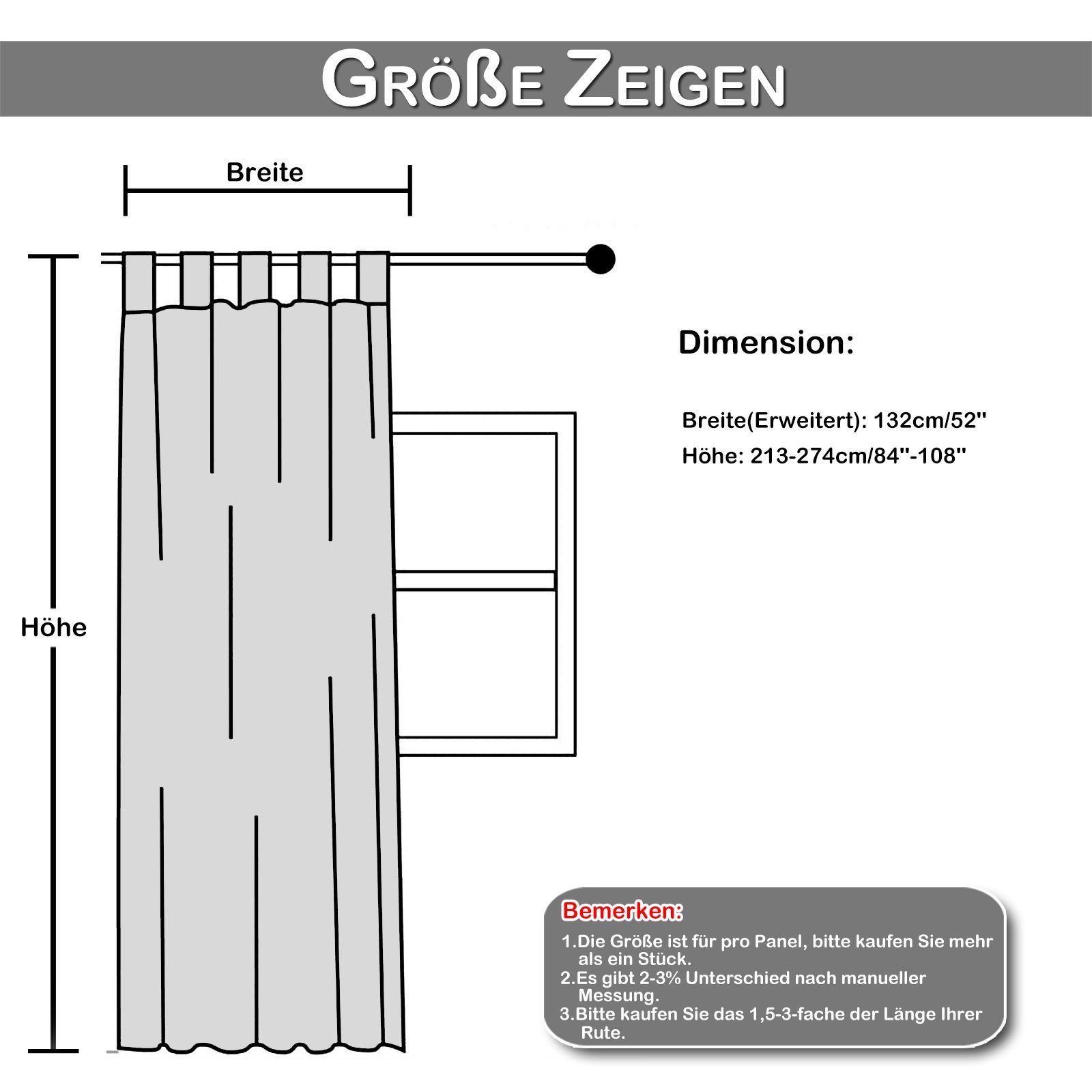 (2 Weiß Garden für Gaze, Schlaufen, Patio H×B: Rosnek, Lawn Gardine St), 213×132;243×132;274×132 Home Dekoration, wasserdicht,