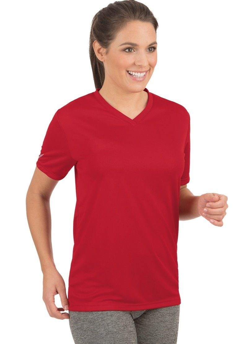 Trigema T-Shirt TRIGEMA V-Shirt COOLMAX®, Reflektierende TRIGEMA-Schwinge  auf der Brust