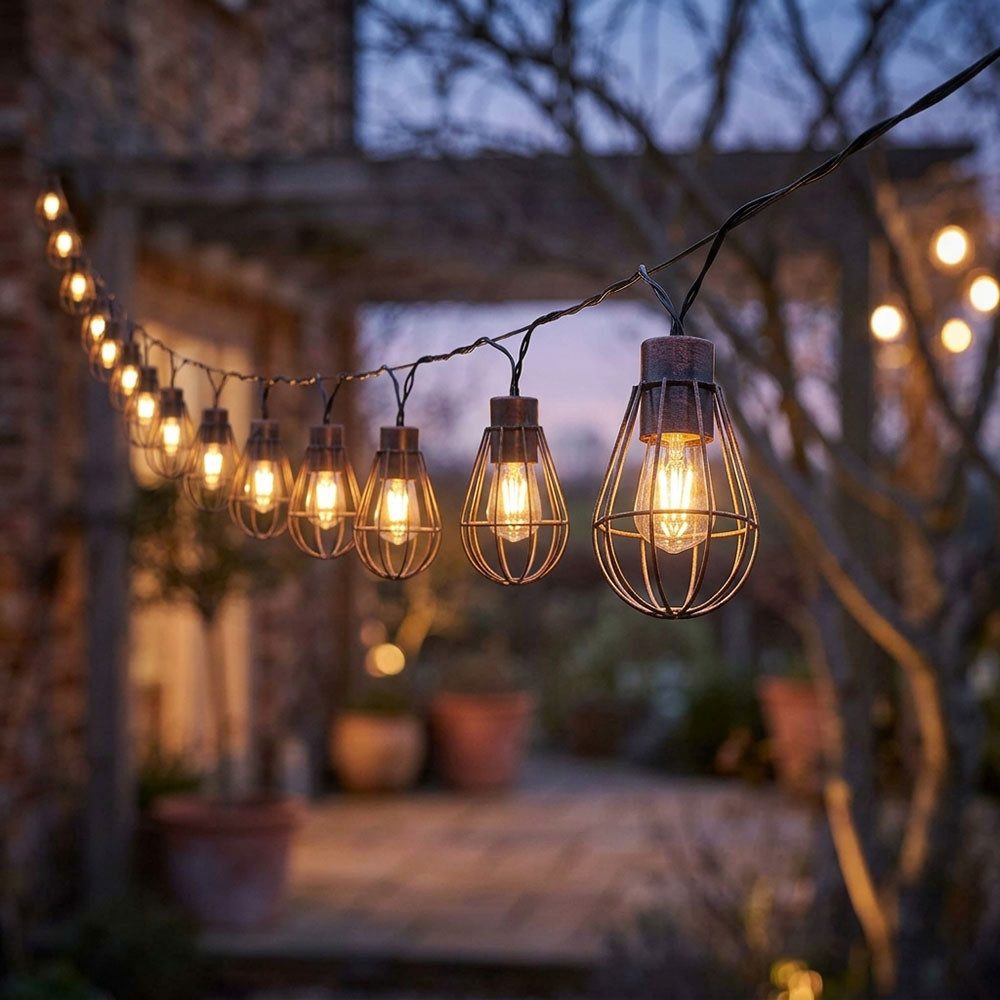NOWA LED Solarleuchte, LED-Leuchtmittel fest verbaut, Warmweiß, 20x Laternen LED Solar Lichterkette Aussen Solarlampe