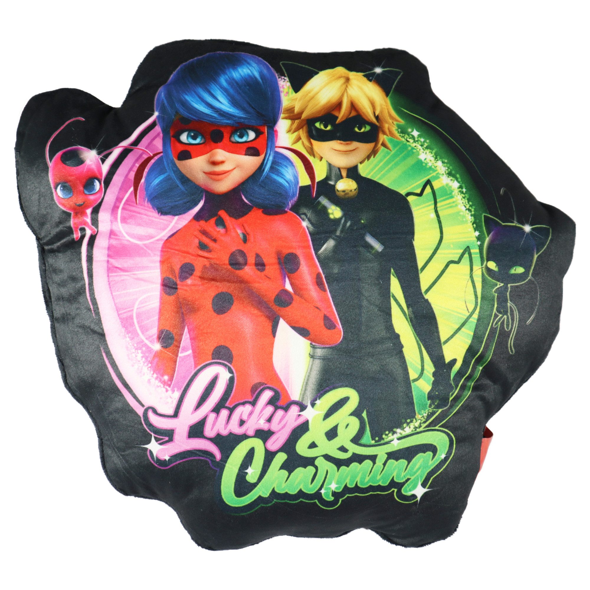 Miraculous - Ladybug Dekokissen Miraculous Ladybug Cat Noir mini Velours Kissen 30x30x7 cm
