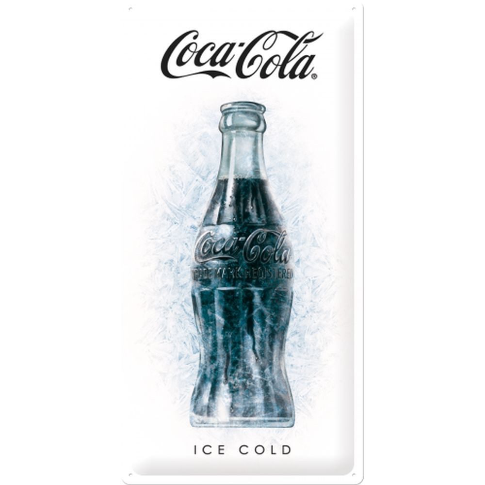 Nostalgic-Art Metallschild Blechschild 25 x 50cm - Coca-Cola - Ice White