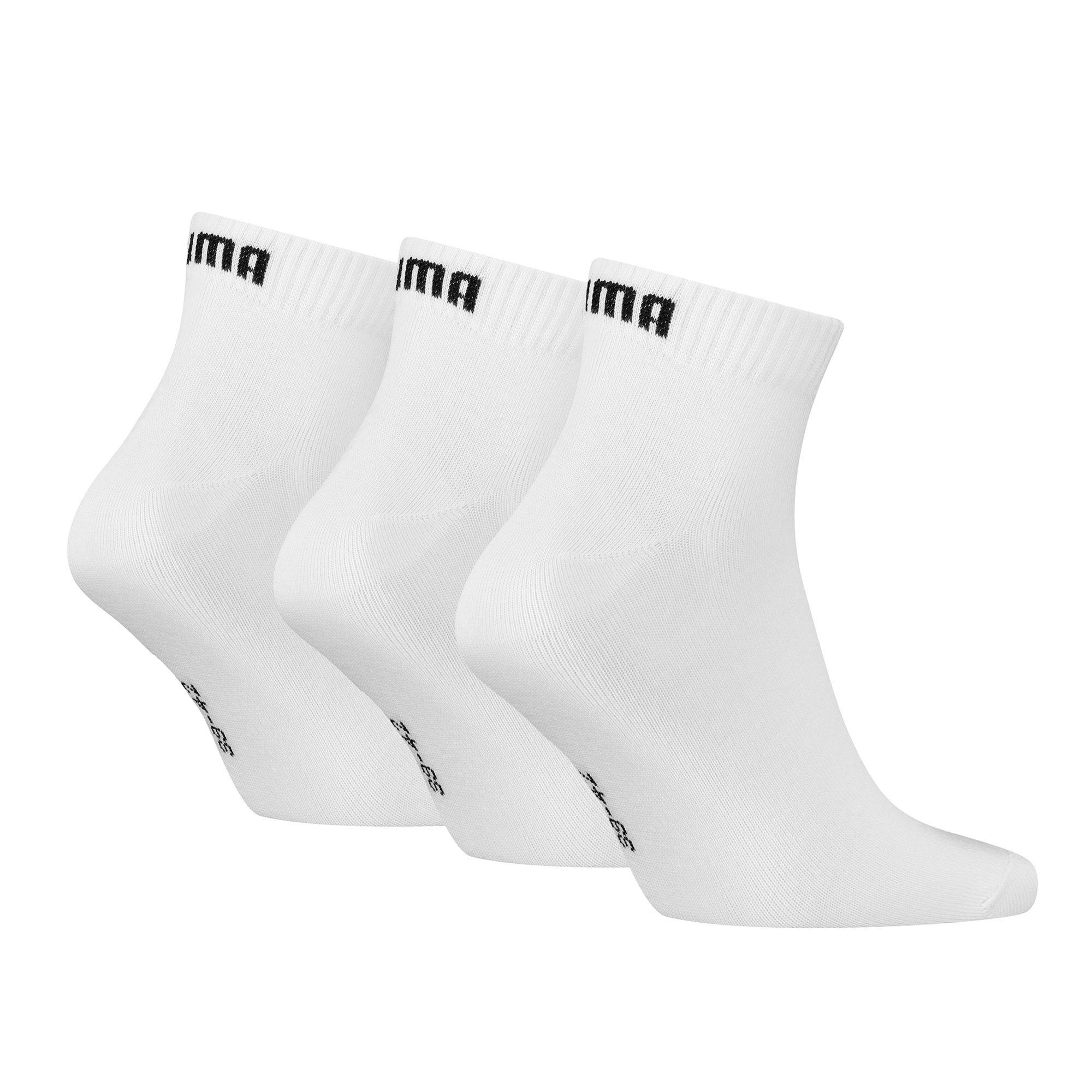 PUMA Kurzsocken Unisex Socken 3er Pack Baumwolle Quarter Plain 3P (Packung, 3er Pack)