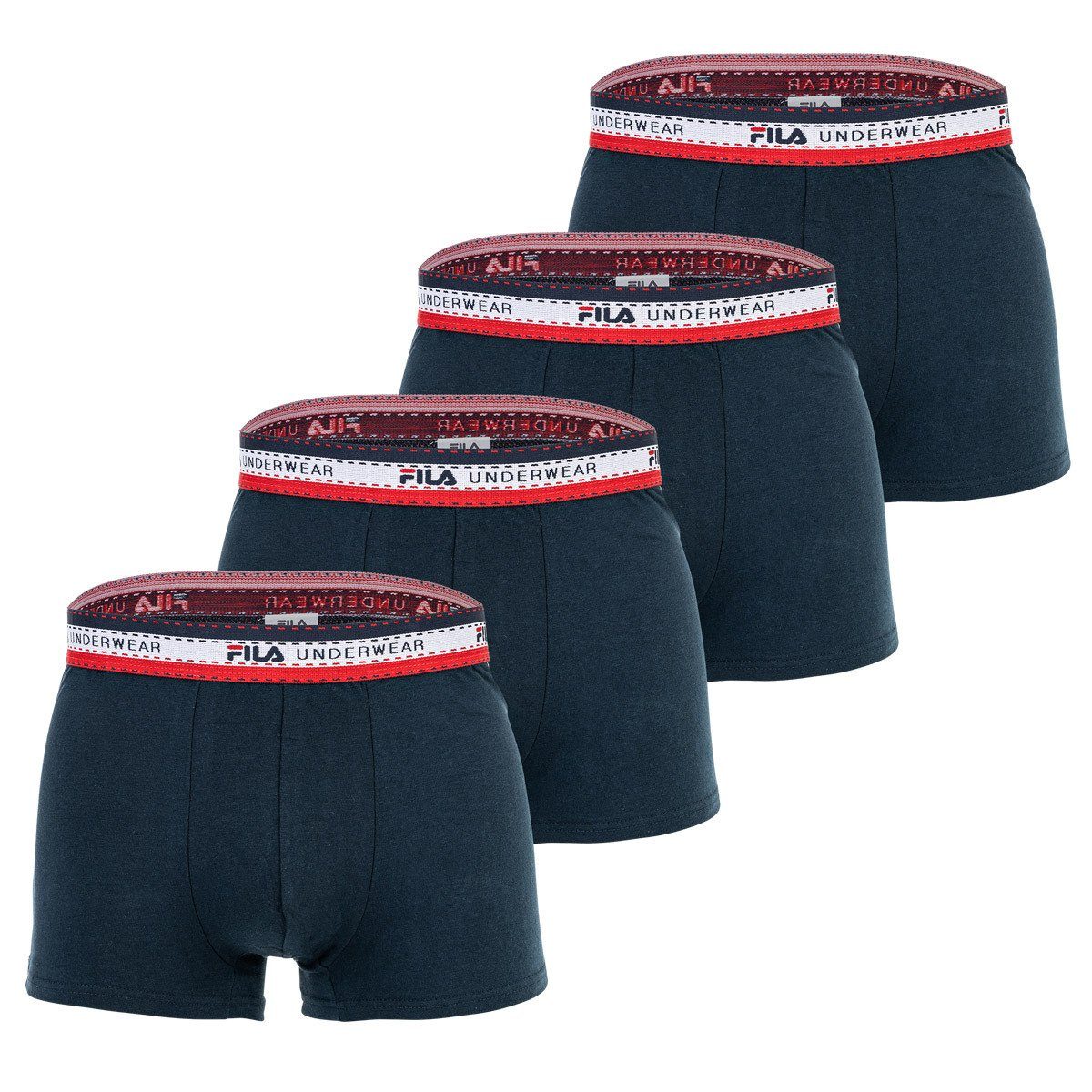 Fila Boxer Herren Boxer Shorts, 4er Pack - Logobund, Cotton Blau