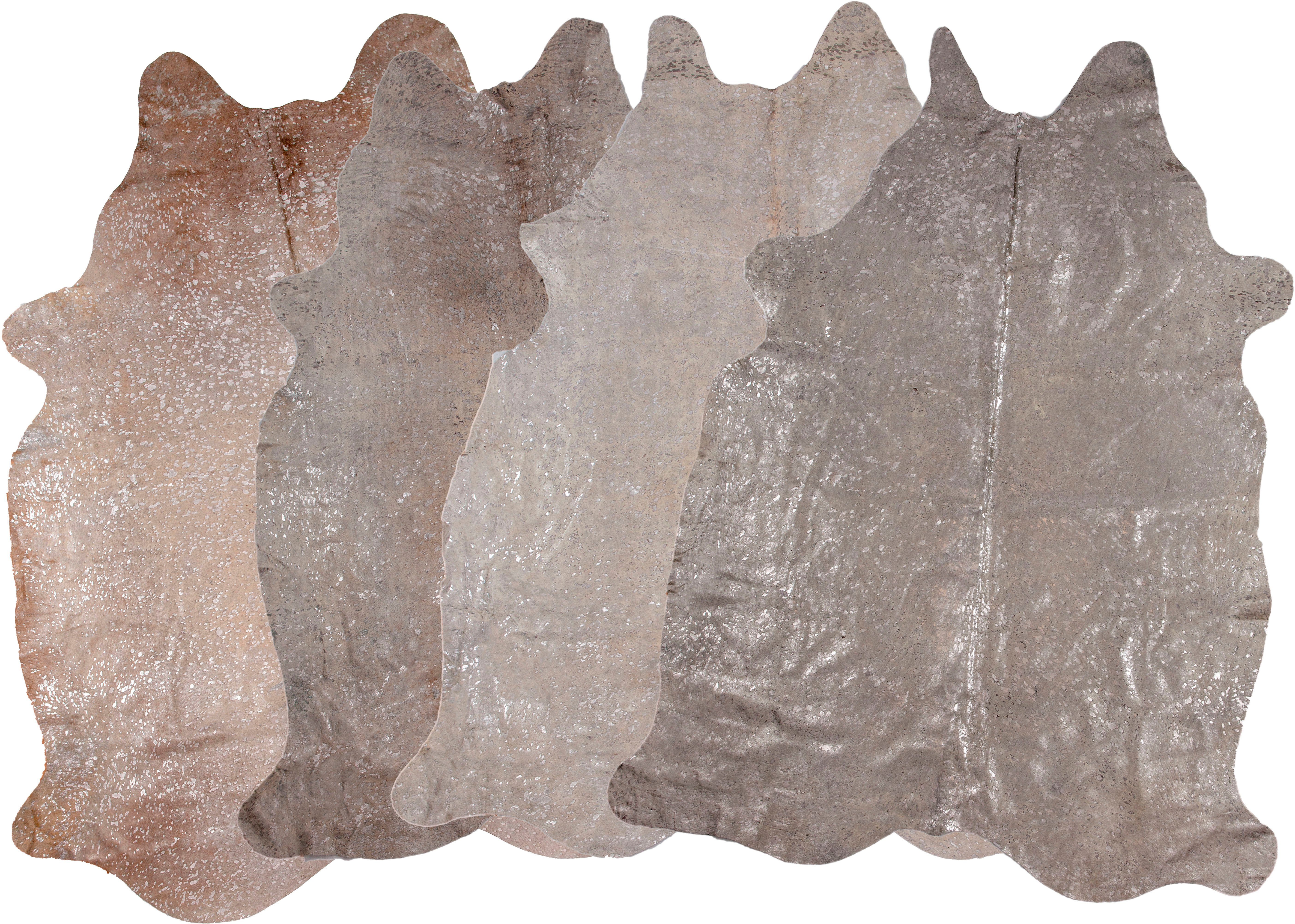 LUXOR living Fellteppich Rinderfell Deluxe, fellförmig, Höhe: 4 mm, echtes Rinderfell, mit metallisch glänzenden Akzenten, Naturprodukt