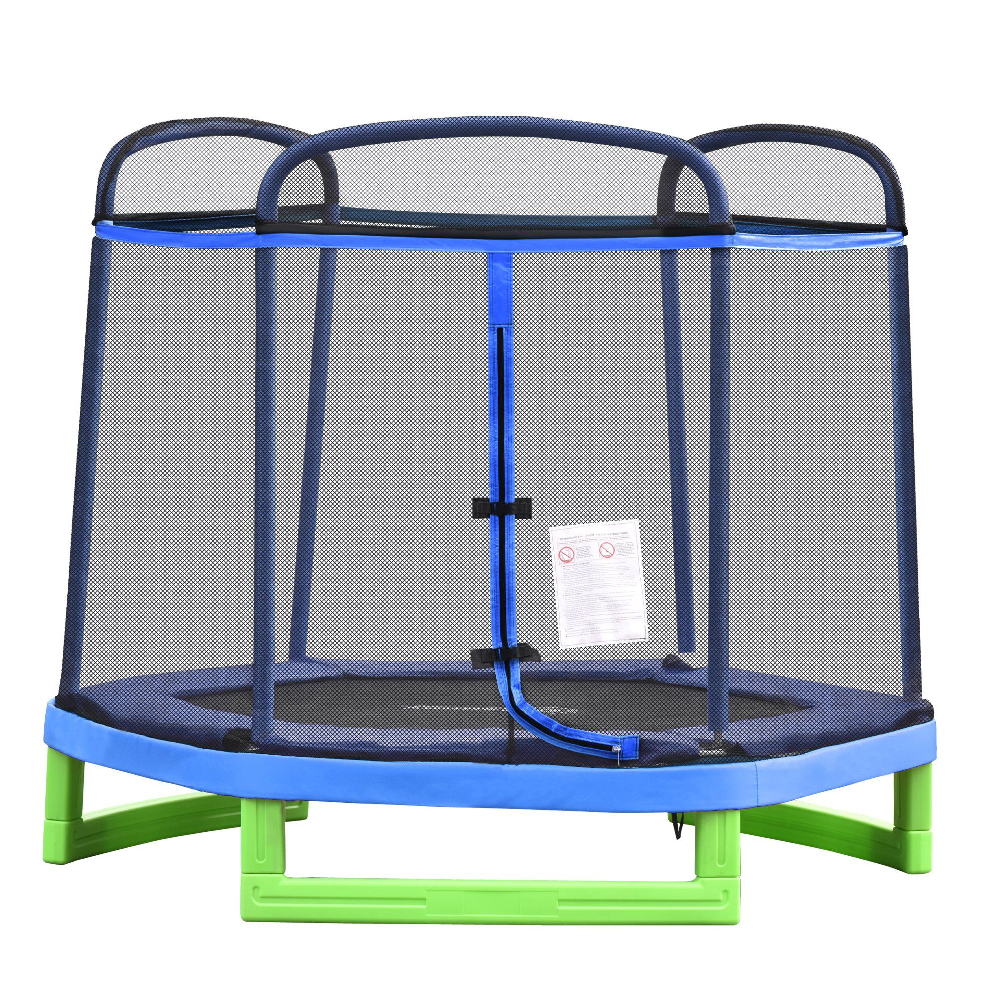 HOMCOM Kindertrampolin Kinder Trampolin, (Set, 1, mit Sicherheitsnetz), Schutzrand blau