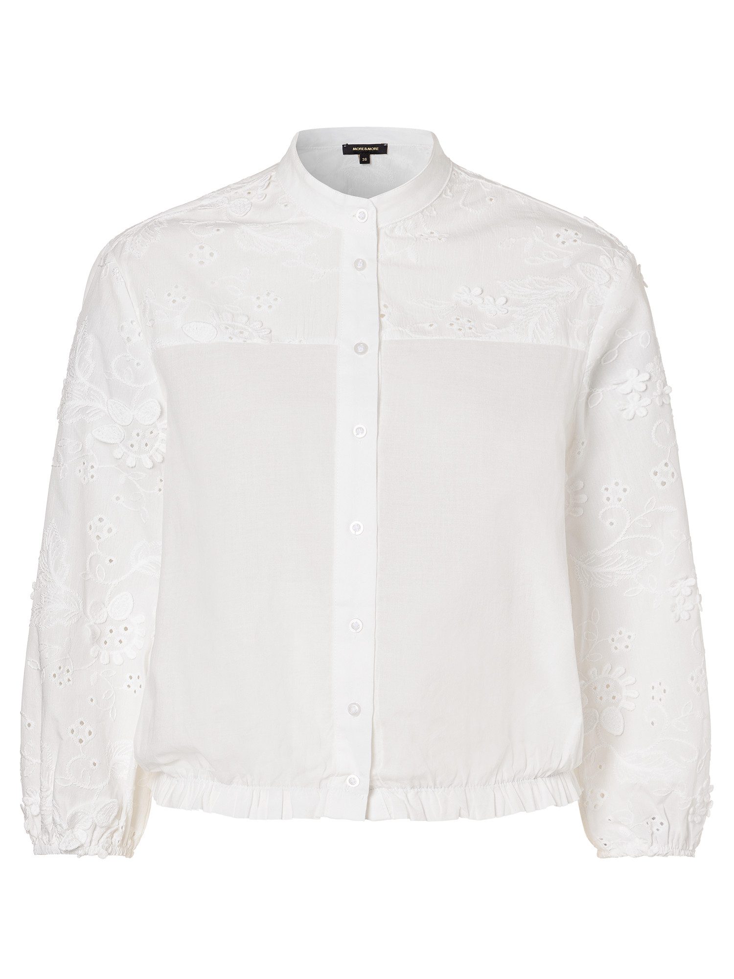 MORE&MORE Klassische Bluse Spitzenbluse günstig online kaufen