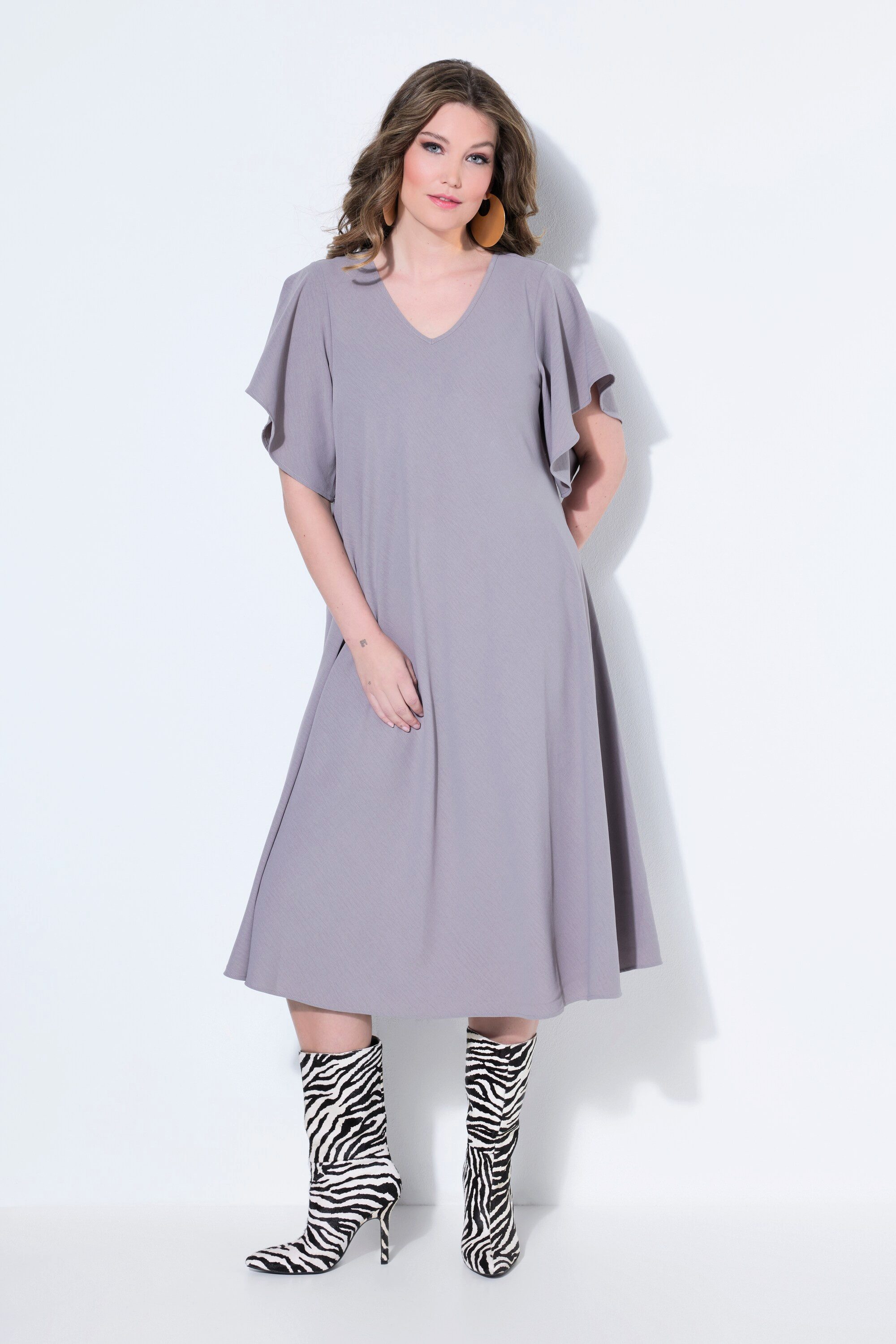 MIAMODA Midikleid Kleid A-Linie Midilänge feine Struktur günstig online kaufen