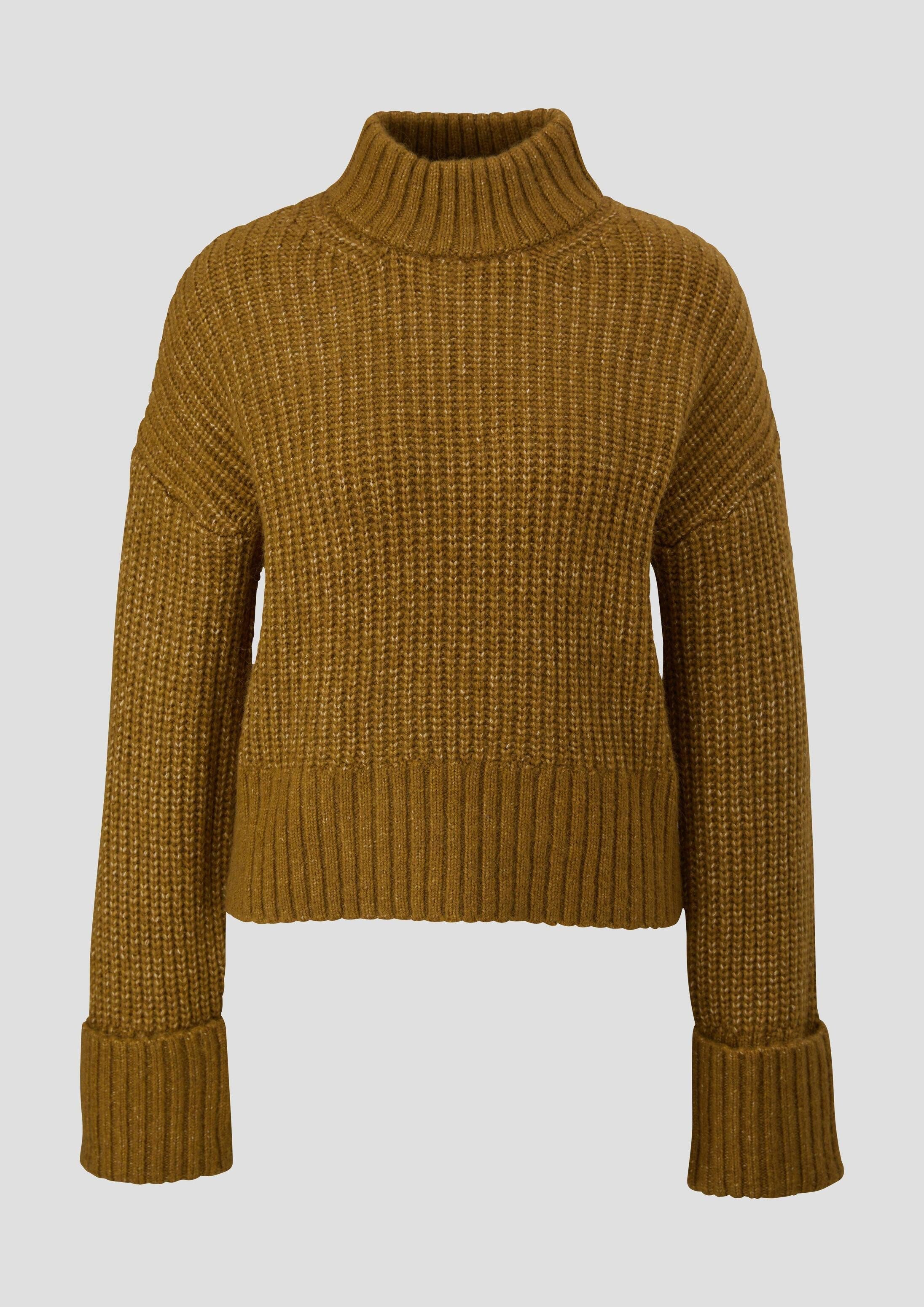 QS Longpullover Strickpullover Strickpullover mit Rollkragen