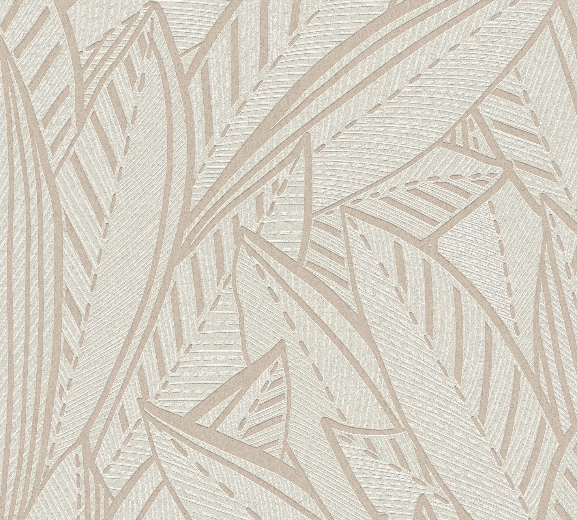 A.S. Création Vliestapete French Affair Blätter-Tapete Mustertapete Floral Blattmuster, strukturiert, leicht glänzend, (1 St), Vliestapete Blatt-Motiv für Schlafzimmer Küche Wohnzimmer Blätter Flur
