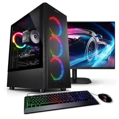 Kiebel Raptor 10 Gaming-PC-Komplettsystem (27", Intel Core i5 Intel Core i5-10600KF, RTX 4060, 16 GB RAM, 1000 GB SSD, ARGB-Beleuchtung)
