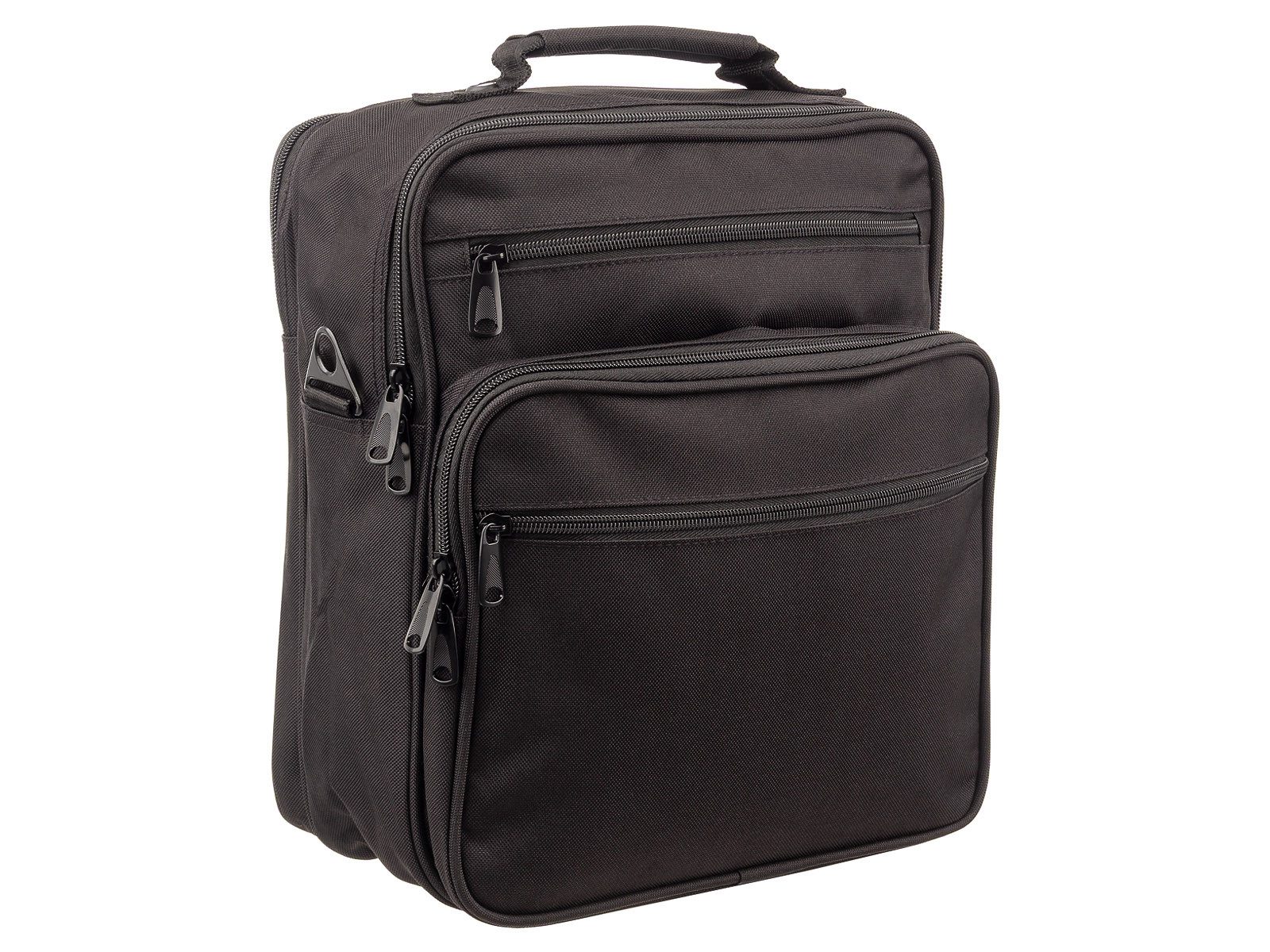 Franky Umhängetasche Businessumhänger Hochformat FU-2 schwarz (1-tlg), Trolleyaufstecksystem