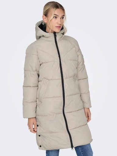 ONLY Steppmantel ONLAMANDA LONG PUFFER COAT mit Kapuze