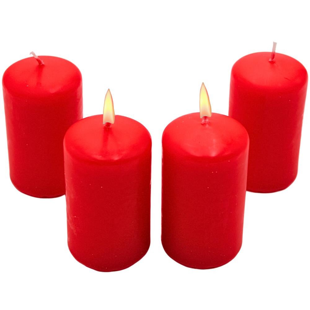 Dekohelden24 Stumpenkerze 4er Set Stumpenkerze, Adventskerzen, Adventskranzkerzen, Duftstumpenke, cm