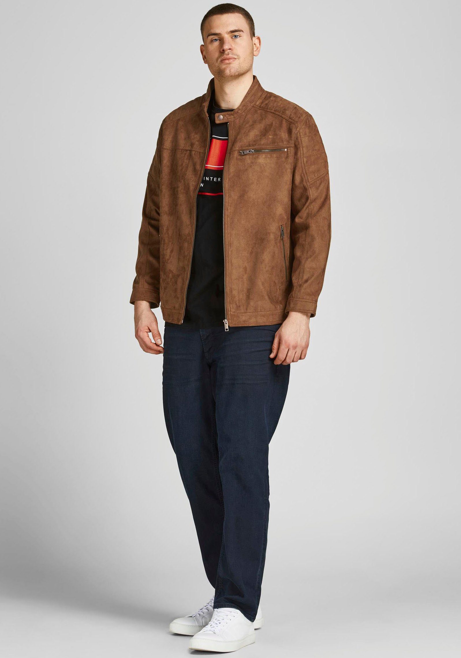 Jack & Jones PlusSize Bikerjacke ROCKY JACKET bis Größe 6XL