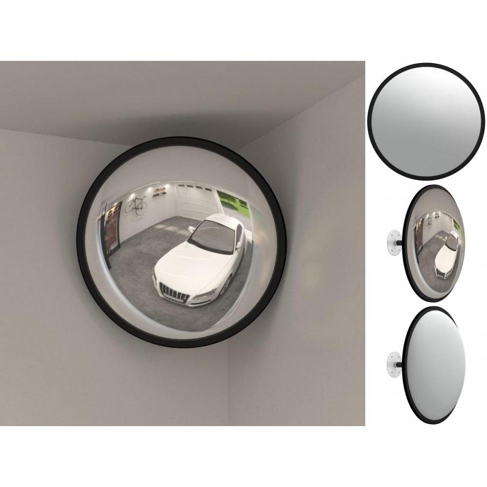 vidaXL Verkehrsschild Konvexspiegel Innen Schwarz Ø40 cm Acryl