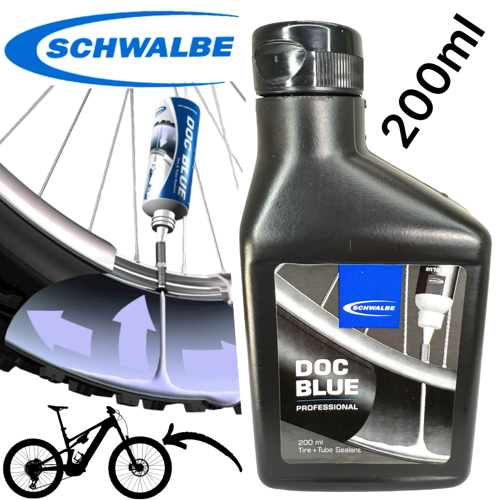 Schwalbe Fahrradreifen Schwalbe Doc Blue Professional Fahrrad Tubeless Reifen Milch 200ml