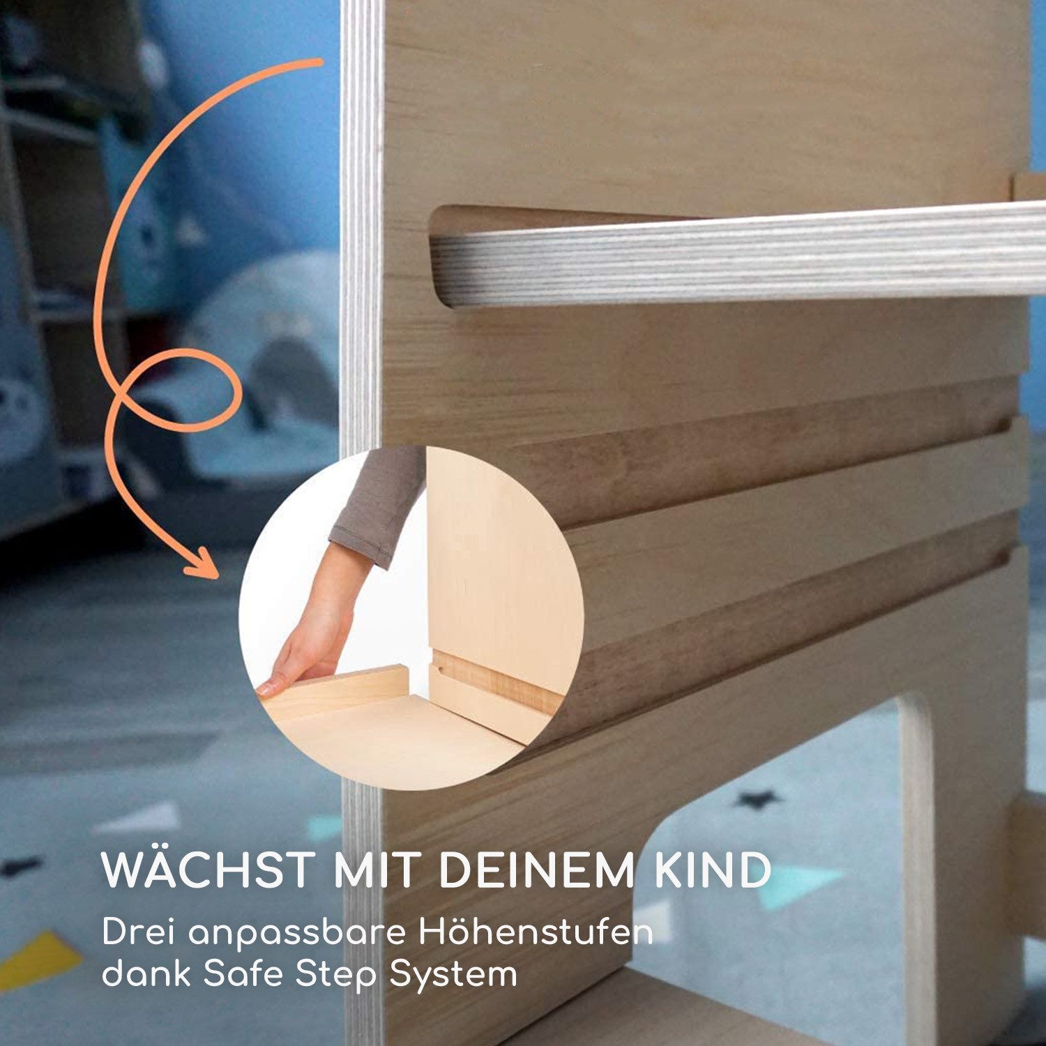 Mobli Stuhl Emu (set), Lernturm Kinder Montessori Learning Tower Lernstuhl Kinderhocker