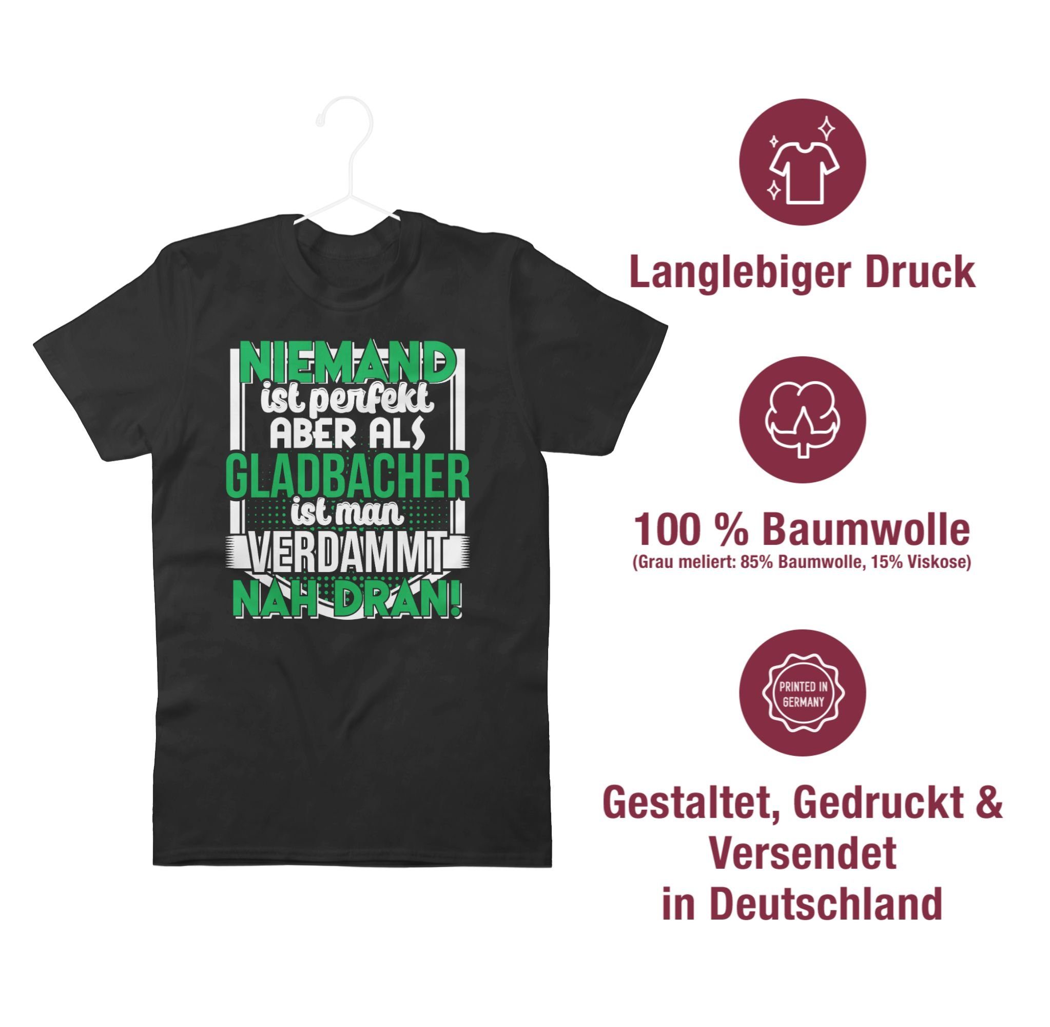 T-Shirt Outfit und Stadt Niemand Gladbacher Shirtracer perfekt 01 ist Schwarz City