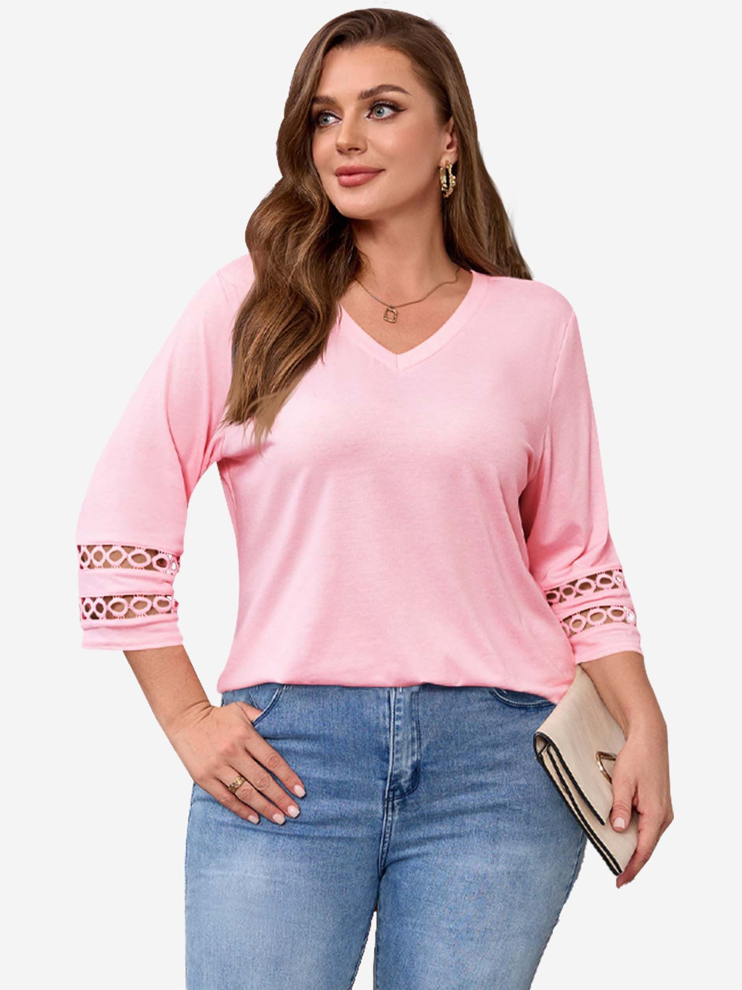 Imily Bela T-Shirt Damen 3/4-Ärmel Hemd in großen Größen (Packung, 1-tlg., günstig online kaufen