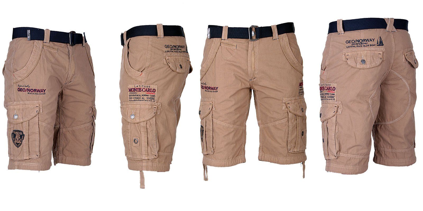 Geographical Norway Shorts Herren Cargo Shorts Kurze Hose SHORT Bermuda knielang Poudre Sommer Beige