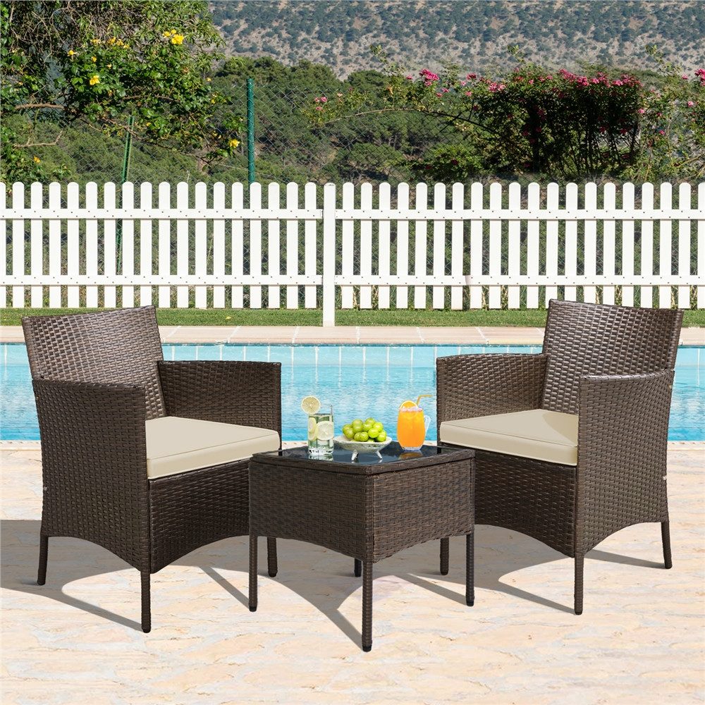 Yaheetech Balkonset, Gartenmöbel-Set 3 TLG. inkl. günstig online kaufen