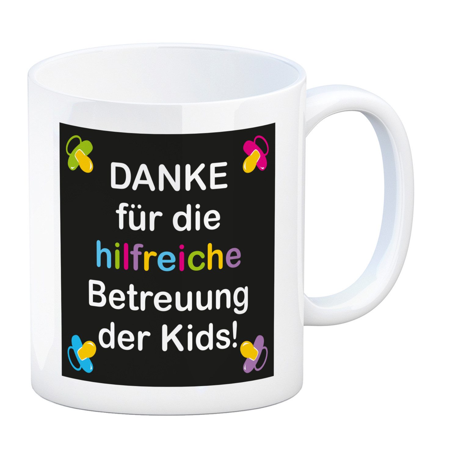 Tasse Kaffeebecher mit Spruch Danke für die Betreuung der Kids