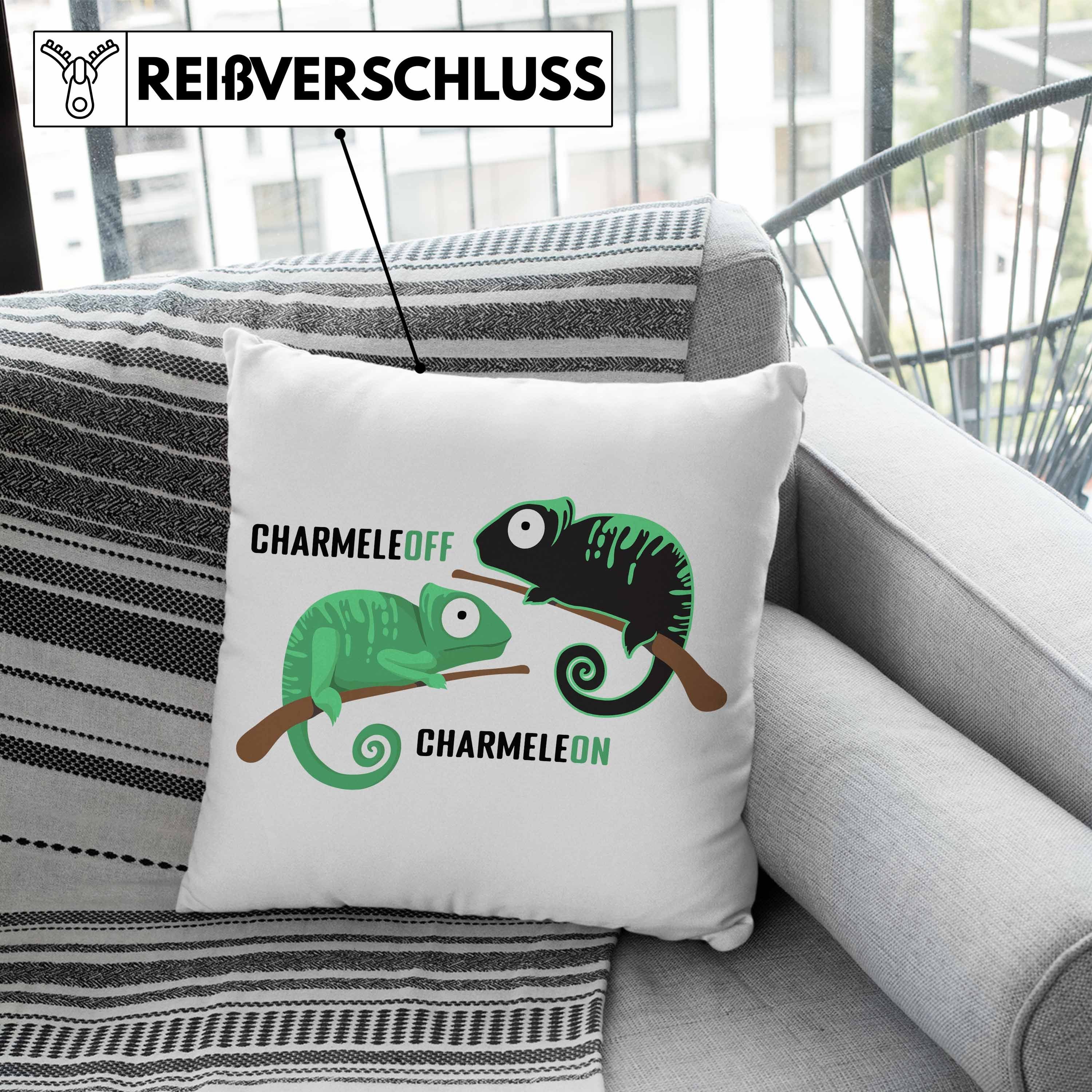 mit Dekokissen Trendation Trendation Kissen Dekokissen - Lustige Frauen Spruch ChameleOFF Kollegin Humor Kissen Füllung 40x40 Grau Witz ChameleON