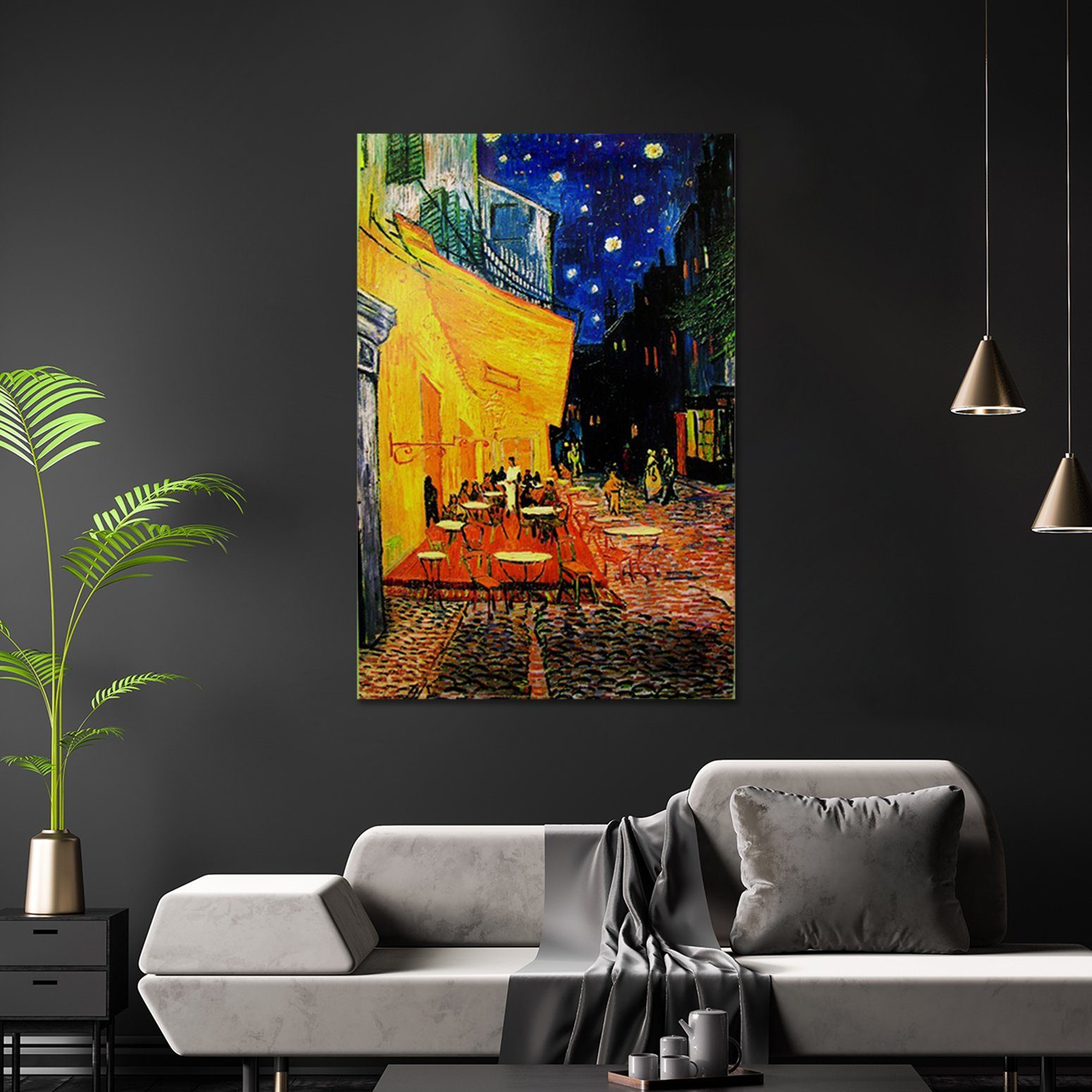 Close Up Poster Terrasse de Cafe la nuit Poster Vincent Van Gogh 61 x 91,5 cm