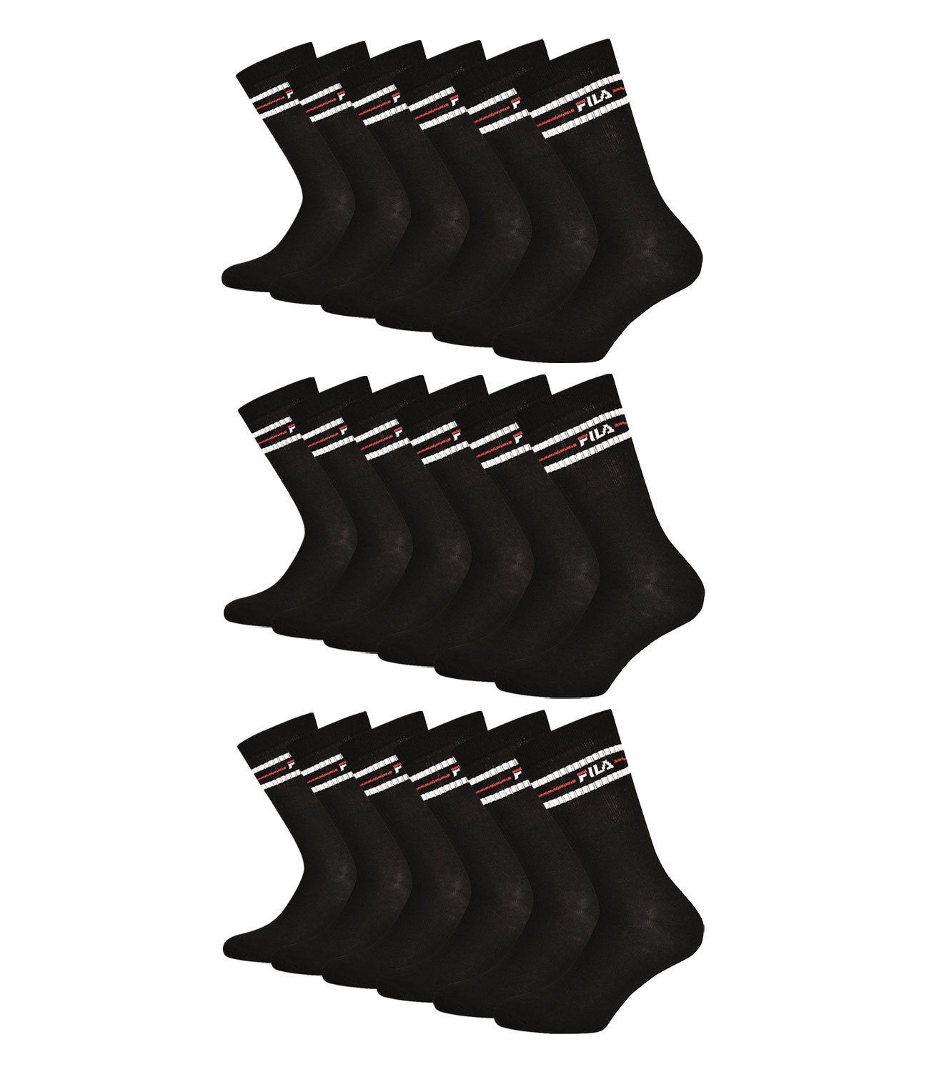 Fila Tennissocken Vintage Sportsocken (9-Paar) mit black weichen 200 Bündchen