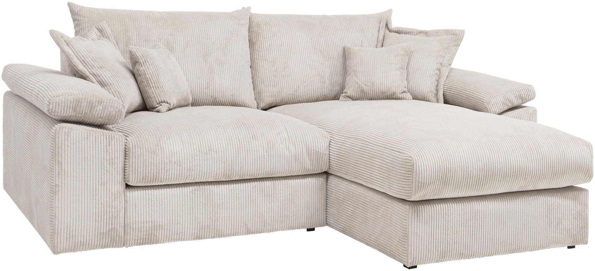 Home affaire Ecksofa Soft&Cosy XL L-Form, B: 246 cm - OTTO. Verlässliche Qualität., Mega-Sofa, Cord oder Chenille-Struktur, mit Federkern & 4 Zierkissen