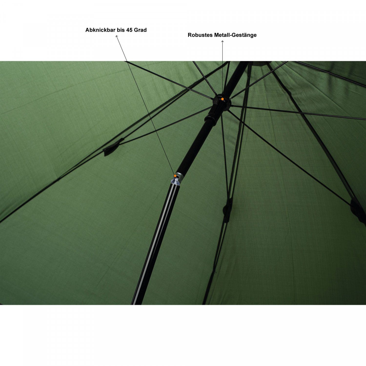Zite Angelschirm 2,50m mit Schutzhülle als Tragetasche - Auch für Camping