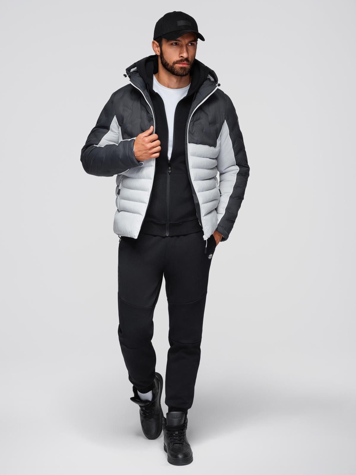 OMBRE Steppjacke Gesteppte Herrenjacke mit abnehmbarer Kapuze