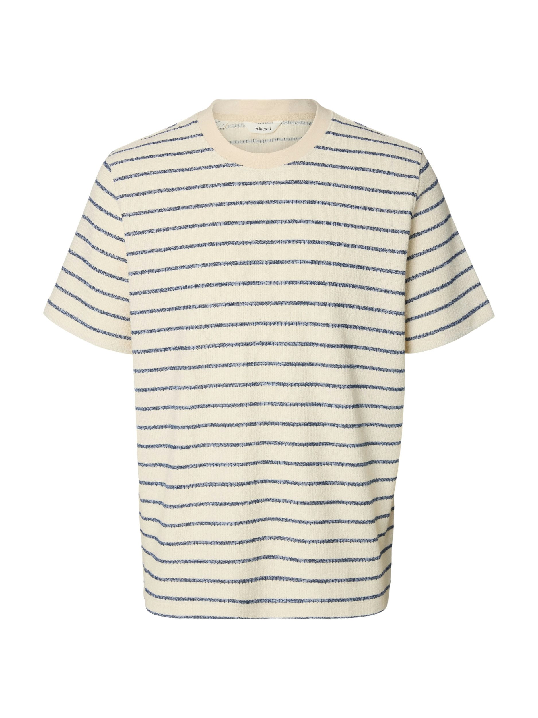 SELECTED HOMME Poloshirt SLHDJANGO STRIPE SS O-NECK TEE